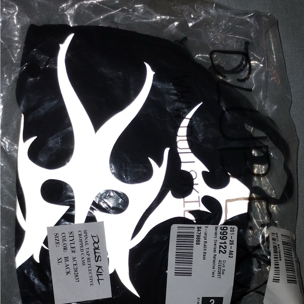 Dolls Kill Reflective graphic bra xl